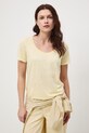 T-shirt damski lniany RS26-TSD701 żółty RS26