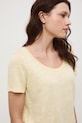 T-shirt damski lniany żółty RS26-TSD701