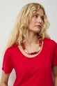 Medicine T-shirt damski lniany czerwony RS26-TSD701