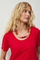 Medicine T-shirt damski lniany czerwony RS26-TSD701
