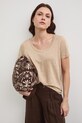 Medicine T-shirt damski lniany RS26-TSD701 beżowy RS26