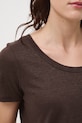 Medicine T-shirt damski lniany RS26-TSD701 brązowy