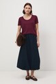 Medicine T-shirt damski lniany RS26-TSD701 bordowy RS26