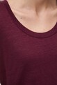 Medicine T-shirt damski lniany RS26-TSD701 bordowy
