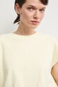 T-shirt oversize damski bawełniany z elastanem żółty RS26-TSD815