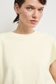 T-shirt oversize damski bawełniany z elastanem żółty RS26-TSD815