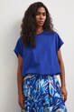 T-shirt oversize damski bawełniany z elastanem RS26-TSD815 niebieski RS26