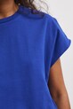 T-shirt oversize damski bawełniany z elastanem RS26-TSD815 niebieski