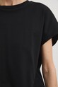 T-shirt oversize damski bawełniany z elastanem RS26-TSD815 czarny
