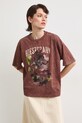 T-shirt oversize damski bawełniany z kolekcji Bieszczadzki Park Narodowy x Medicine RS26-TSD858 brązowy RS26