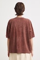 T-shirt oversize damski bawełniany z kolekcji Bieszczadzki Park Narodowy x Medicine brązowy RS26-TSD858