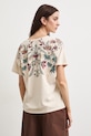 Oblečenie Tričko dámske bavlnené so zvieracím motívom RS26-TSD905 béžová