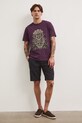T-shirt bawełniany z nadrukiem RS26-TSM805 fioletowy RS26