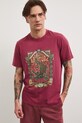 T-shirt męski bawełniany z nadrukiem RS26-TSM810 bordowy RS26