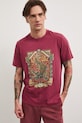 T-shirt męski bawełniany z nadrukiem RS26-TSM810 bordowy RS26