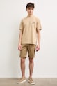 T-shirt męski bawełniany z nadrukiem RS26-TSM906 beżowy RS26