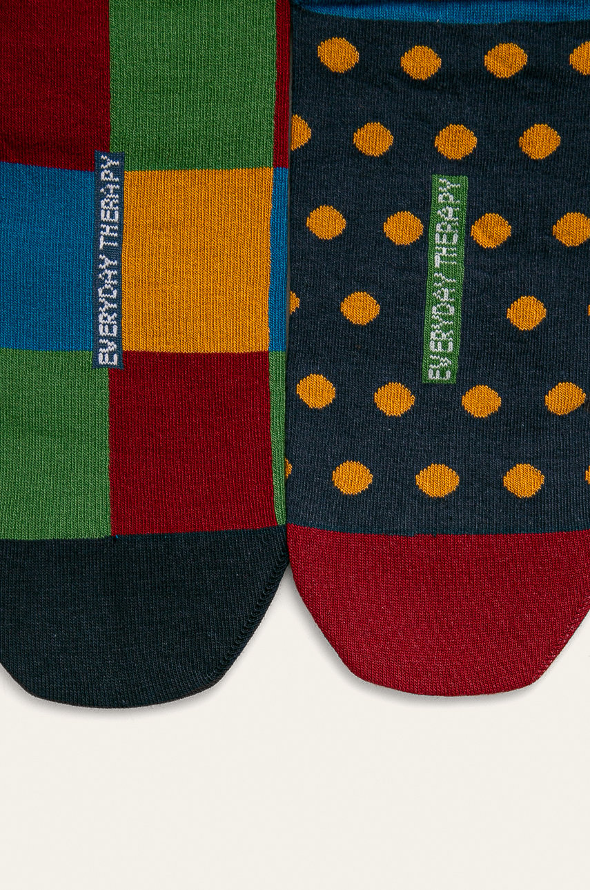 Skarpetki męskie w kropki i kwadraty (2-pack)  75 % Bawełna, 2 % Elastan, 23 % Poliamid