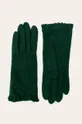 zielony Rękawiczki damskie z falbanką zielone Damski