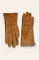 Rękawiczki skórzane brązowe brązowy
