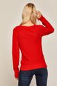 Sweter damski z warkoczowym splotem czerwony  40 % Akryl, 60 % Bawełna