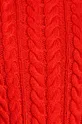 Sweter damski z warkoczowym splotem czerwony Damski