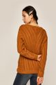 Sweter damski z warkoczowym splotem beżowy  40 % Akryl, 60 % Bawełna
