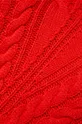 Sweter damski z warkoczowym splotem czerwony Damski