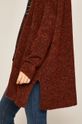 brązowy Sweter damski z rozcięciami bordowy