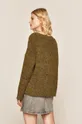 Sweter damski ze spiczastym dekoltem zielony  35 % Akryl, 1 % Elastan, 64 % Poliester