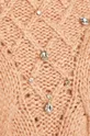 Sweter damski z ozdobnymi detalami różowy Damski