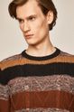 multicolor Sweter męski z warkoczowym splotem