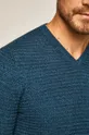 Sweter męski ze spiczastym dekoltem niebieski
