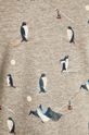 T-shirt męski z nadrukiem w pingwiny szary