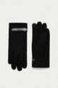 czarny Rękawiczki touch screen damskie wełniane z ozdobnym elementem czarne Damski