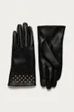 czarny Rękawiczki damskie z dżetami touch screen czarne Damski