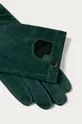 Rękawiczki skórzane damskie zielone zielony