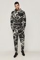 Spodnie męskie dresowe w marmurkowy wzór czarne RW20.SPMA30 czarny RW20