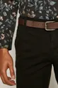 czarny Spodnie męskie slim z paskiem czarne