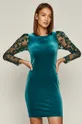 turkusowy Sukienka damska z transparentnymi rękawami Damski