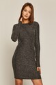 Odzież Sukienka damska z metaliczną nitką z wycięciem na plecach srebrna RW20.SUDA03 srebrny