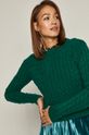 miętowy Sweter damski ze splotem zielony
