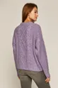 Sweter damski z warkoczowym splotem fioletowy 80 % Akryl, 20 % Poliester