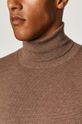Sweter męski z golfem z bawełny organicznej brązowy