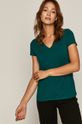 T-shirt damski z bawełny organicznej zielony cyraneczka
