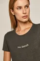T-shirt damski z bawełny organicznej szary Damski