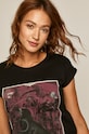 T-shirt damski z nadrukiem czarny czarny RW20.TSD305