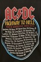T-shirt damski z bawełny organicznej z nadrukiem AC/DC czarny RW20.TSD913