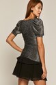 Odzież Bluzka damska z bufkami z metaliczną nitką szara RW20.TSDA01 szary