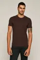 bordowy T-shirt męski brązowy