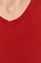 T-shirt męski Basic ze spiczastym dekoltem czerwony Męski